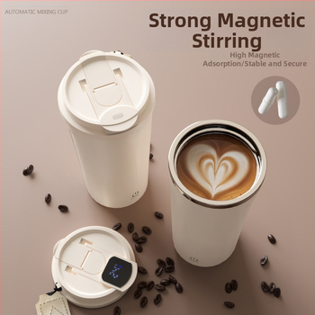 Kafes krūze ar karikatūras motīvu un digitālo displeju, pilnīgi automātiska magnetiskā maisīšana, svars 350 g, iespējams pielāgot logotipu, izlaista 2025.