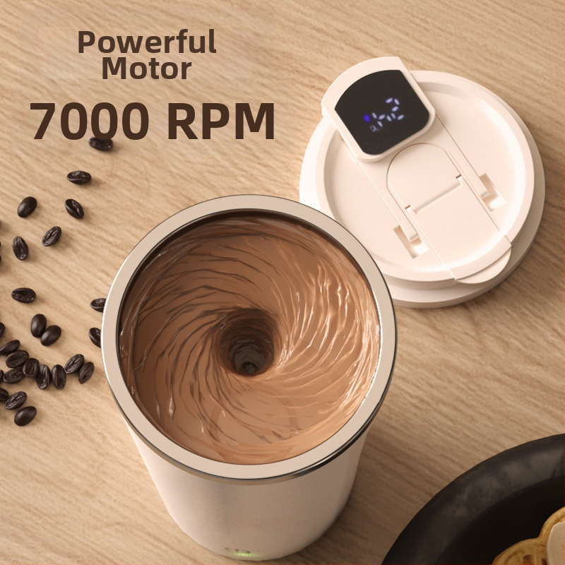 Кафена чаша с карикатурен дизайн и дигитален дисплей, напълно автоматично магнитно разбъркване, тегло 350 g, възможност за персонализирано лого, стартирана през 2025 г.