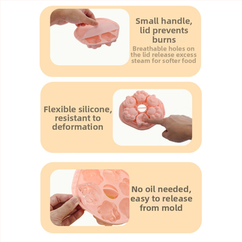 Formă circulară din silicon, cu motiv de labă de pisică, alimentară, pentru prăjituri aburite și coapte, gustări pentru bebeluși