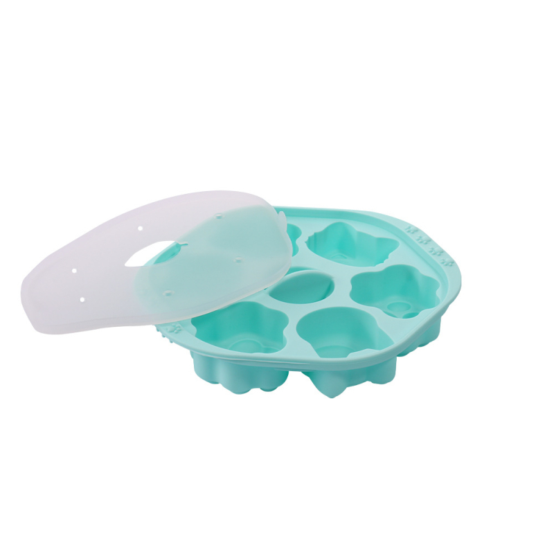 Formă circulară din silicon, cu motiv de labă de pisică, alimentară, pentru prăjituri aburite și coapte, gustări pentru bebeluși