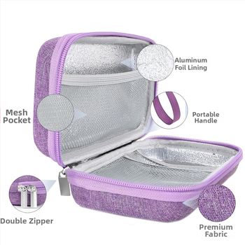 Inzulīna aukstuma uzglabāšanas soma ar pārnēsājamu digitālo termometru, EVA cieta korpusa, modelis YDSNB-006, zīmols Ruisen