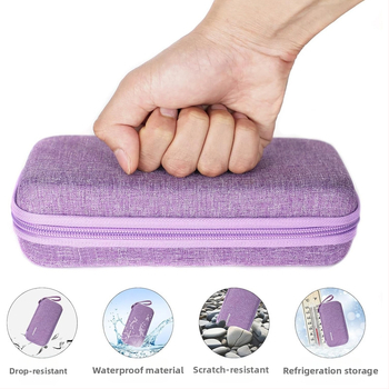 Inzulīna aukstuma uzglabāšanas soma ar pārnēsājamu digitālo termometru, EVA cieta korpusa, modelis YDSNB-006, zīmols Ruisen