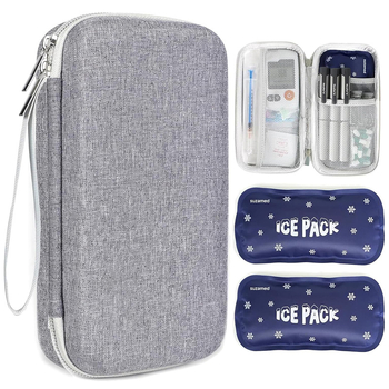 Inzulīna aukstuma uzglabāšanas soma ar pārnēsājamu digitālo termometru, EVA cieta korpusa, modelis YDSNB-006, zīmols Ruisen