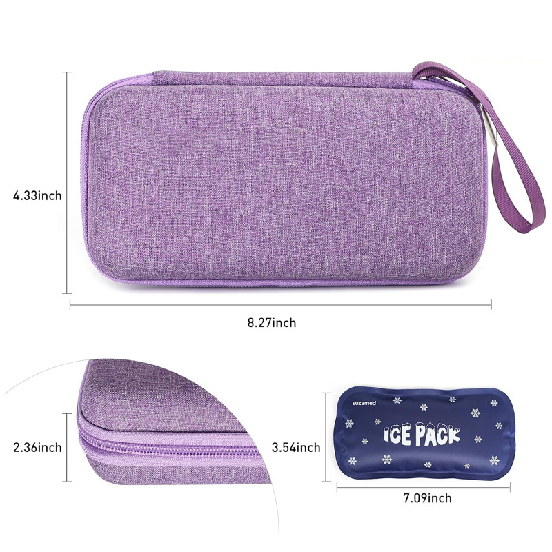 Inzulīna aukstuma uzglabāšanas soma ar pārnēsājamu digitālo termometru, EVA cieta korpusa, modelis YDSNB-006, zīmols Ruisen