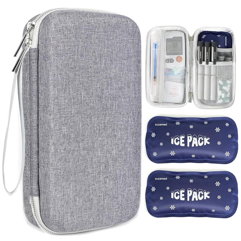 Inzulīna aukstuma uzglabāšanas soma ar pārnēsājamu digitālo termometru, EVA cieta korpusa, modelis YDSNB-006, zīmols Ruisen