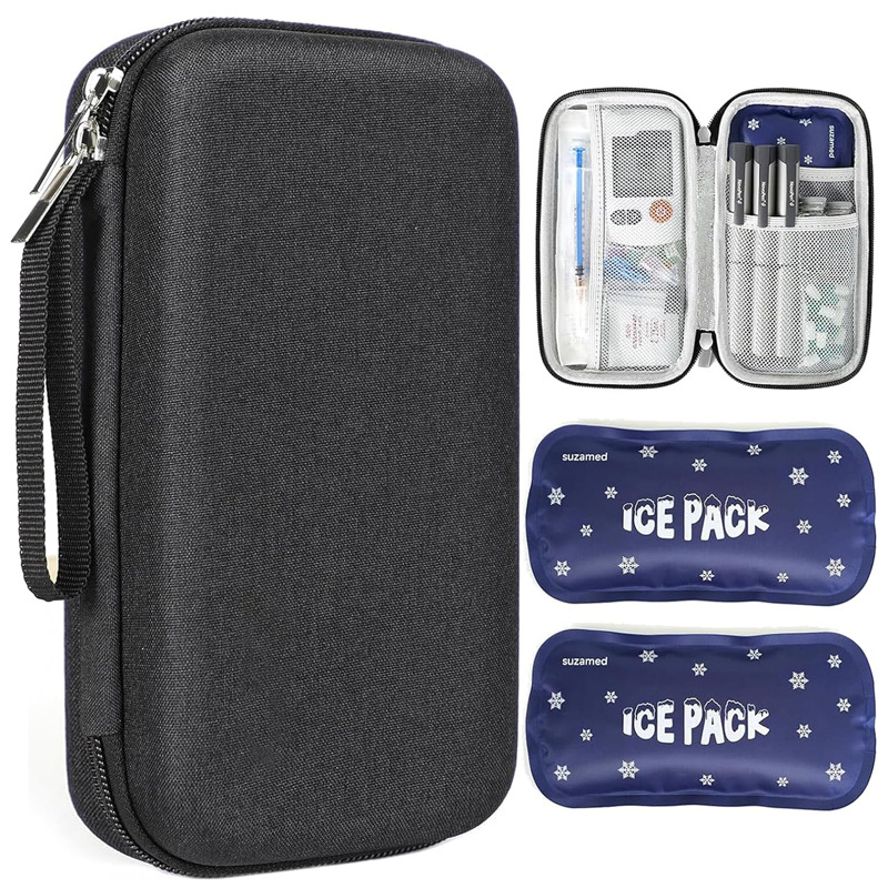 Inzulīna aukstuma uzglabāšanas soma ar pārnēsājamu digitālo termometru, EVA cieta korpusa, modelis YDSNB-006, zīmols Ruisen