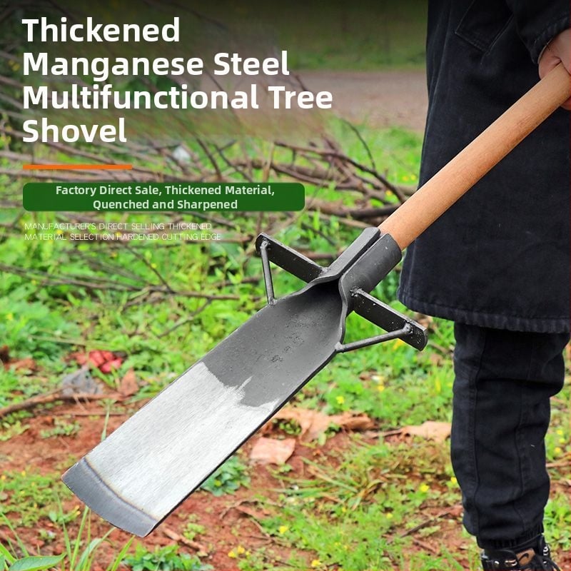 Mangāna tērauda lāpsta koku rakšanai, trīs daļu transplantācijas rīku komplekts