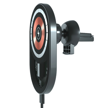 Automobilinis magnetinis belaidis įkroviklis 15W, tvirtinimas prie oro įėjimo ir LED indikatorius