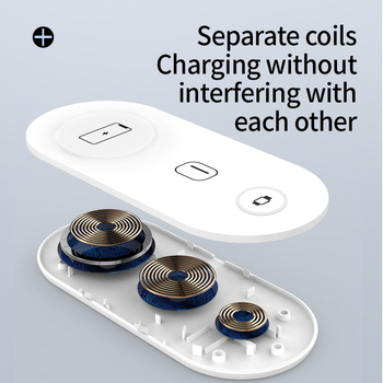 F184 mágneses 3-in-1 vezeték nélküli töltő USB-C-vel, CE/FCC/ROHS tanúsítvánnyal