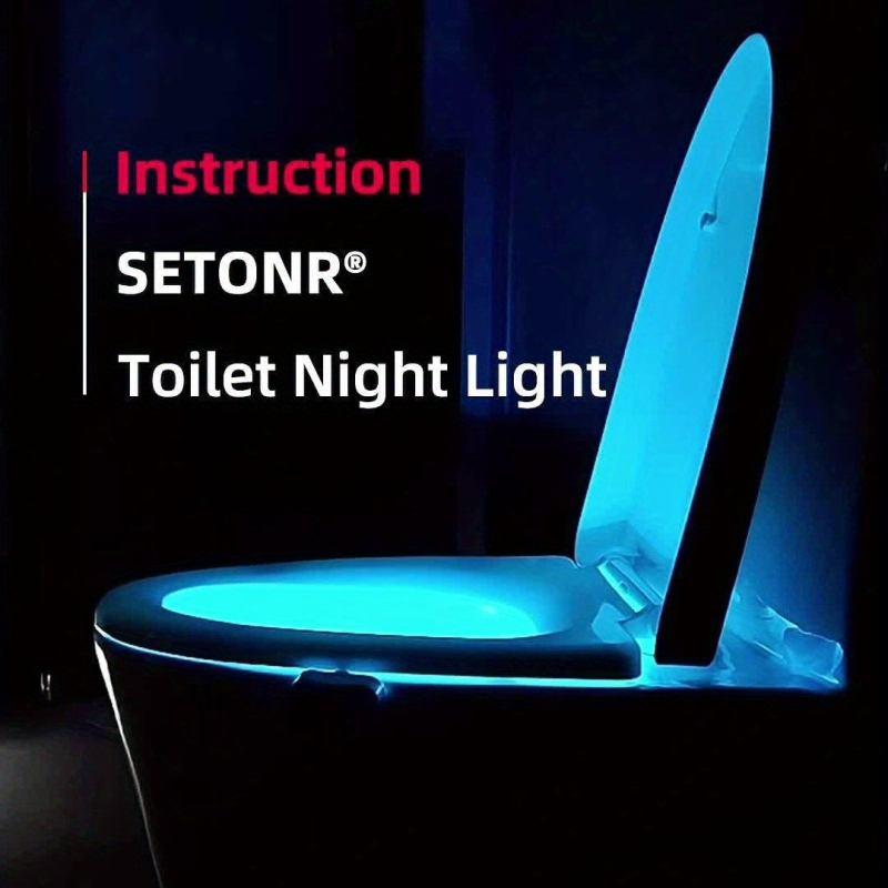 Tualeto sensorinis apšvietimas - baterijų maitinimas, LED naktinė lemputė, indukcinis jungiklis, PVC gaubtas