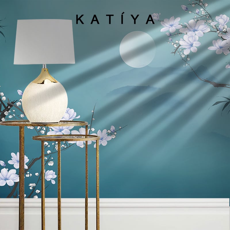 Svilena tapeta za dnevni boravak – uzorak s cvijećem, moderni minimalistizam, zidni premaz