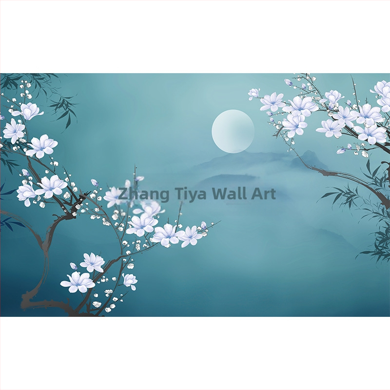 Копринен тапет за дневна стая – шарка, модерен минимализъм, стенно покритие