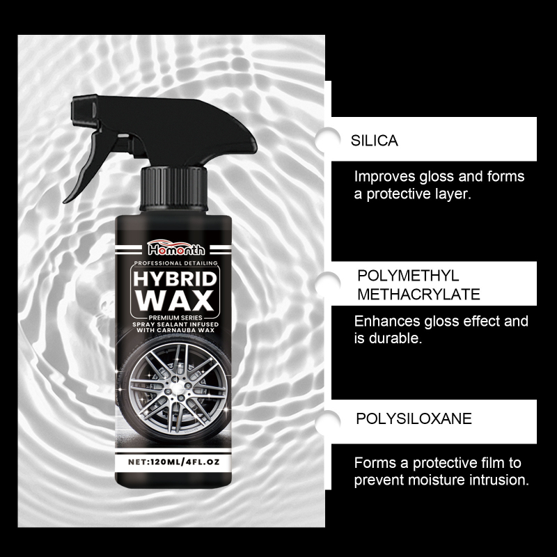 Spray za sjaj guma za čišćenje i poliranje kotača; glavne sastojke: deionizirana voda, silicij dioksid, PMMA, polisiloksan, brazilski palmin vosak; rok trajanja: 3 godine; autorizirane privatne marke: Da