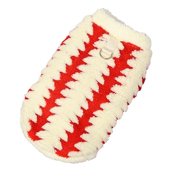 Ziemassvētku apģērbs mājdzīvniekiem: ziemas kostīms suņiem un kaķiem, poliesters, ar kažokādas apdari un svītrainu rakstu