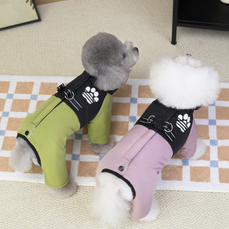 Kokvilnas suņa apģērbs rudens–ziemas sezonai, Casual stils, vēja izturīgs četrkājainam mājdzīvniekam (modeļa 25)