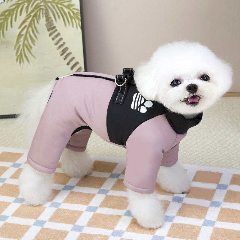 Kokvilnas suņa apģērbs rudens–ziemas sezonai, Casual stils, vēja izturīgs četrkājainam mājdzīvniekam (modeļa 25)