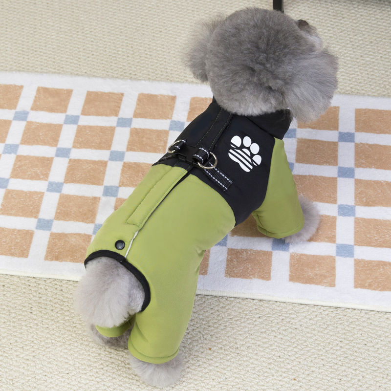 Kokvilnas suņa apģērbs rudens–ziemas sezonai, Casual stils, vēja izturīgs četrkājainam mājdzīvniekam (modeļa 25)