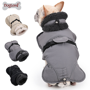 Suņa kokvilnas jaka ar fleece odere, atstarojošām detaļām, regulējams aizmugurējais siksniņš