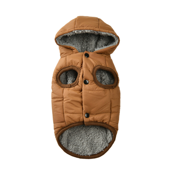 Suņu veste no poliestera, universāla, rudens–ziemas flīsa kapucēta jaka mazajiem suņiem