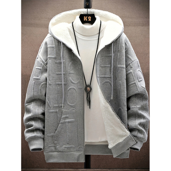 Jakete ar burtiem drukāšanu un pūkaina oderējuma iekšpusē - kardigāna stils, Ramie 51–70%, audums O'Dell, Četri gadalaiki