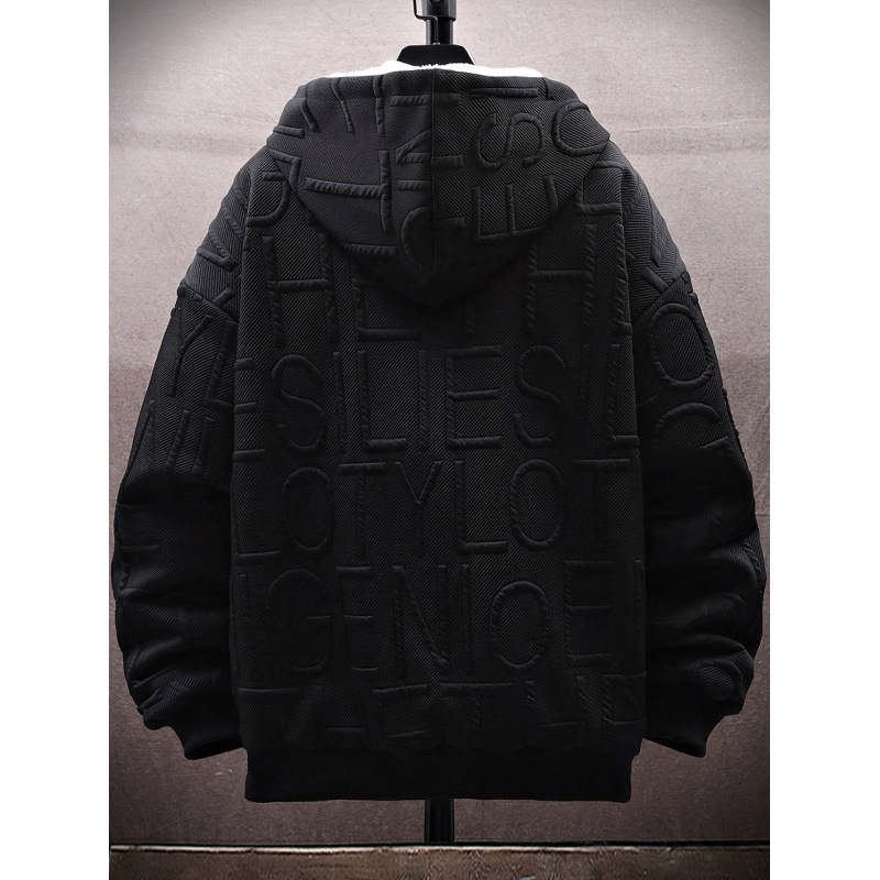 Jakete ar burtiem drukāšanu un pūkaina oderējuma iekšpusē - kardigāna stils, Ramie 51–70%, audums O'Dell, Četri gadalaiki