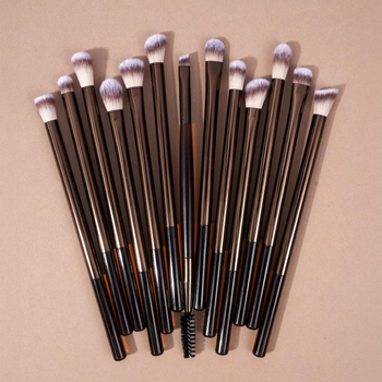 Makeup otu komplekts - 13 otu ar alumīnija rokturiem un syntētiskām šķiedrām, maciņš iekļauts, 2 pūderi ar cushion tipa
