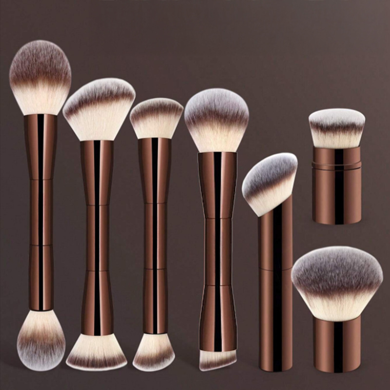 Makeup otu komplekts - 13 otu ar alumīnija rokturiem un syntētiskām šķiedrām, maciņš iekļauts, 2 pūderi ar cushion tipa