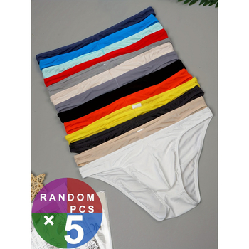 5-dalių rinkinys vyriški slipai – lengvi, kvėpuojantys; audinys 100% akrilas (Mitsubishi Mipan); kirkšnies įdaila 100% medvilnė; žemas juosmuo; pavasaris