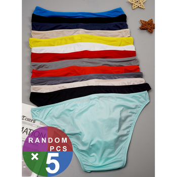 5-dalių rinkinys vyriški slipai – lengvi, kvėpuojantys; audinys 100% akrilas (Mitsubishi Mipan); kirkšnies įdaila 100% medvilnė; žemas juosmuo; pavasaris