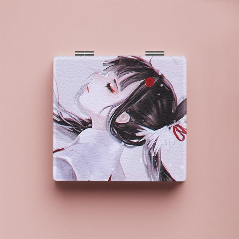 Portatīvs saliekams skaistumkopšanas spogulis ar karikatūras dizainu, zīmols NND; rāmis materiāls: PU/PS/PVC; lēcas materiāls: cits; pilnais materiāls: PU āda + nerūsējošs tērauds + PC + stikls