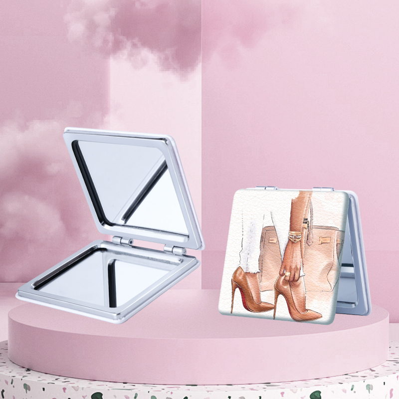 Oglindă de machiaj pliabilă, compactă, cu imprimare de logo, personalizare disponibilă, origine Shenzhen