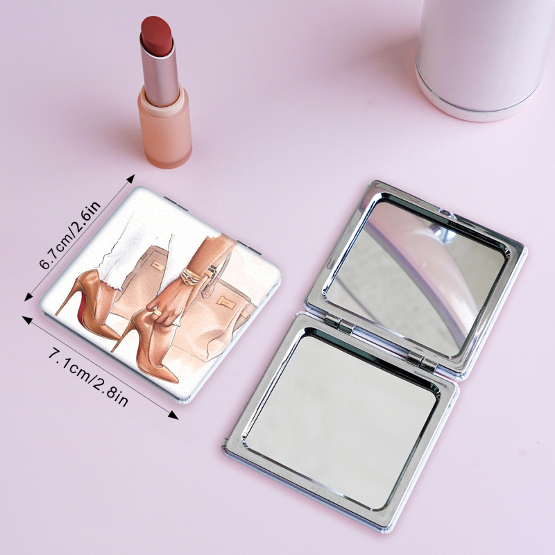 Oglindă de machiaj pliabilă, compactă, cu imprimare de logo, personalizare disponibilă, origine Shenzhen