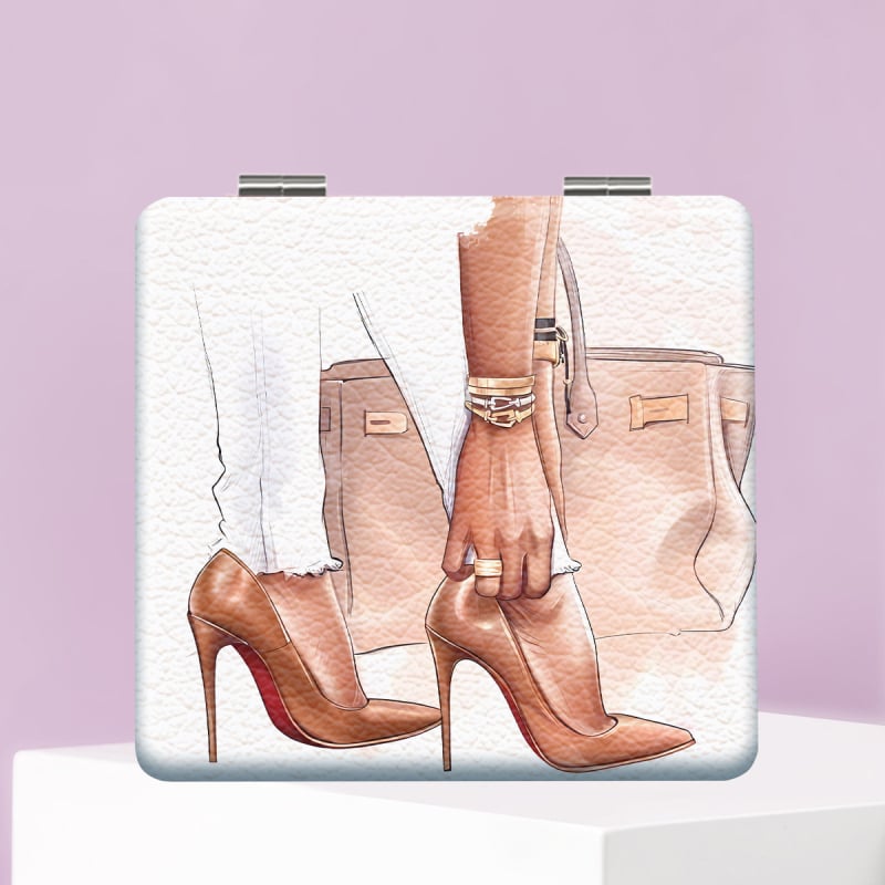 Oglindă de machiaj pliabilă, compactă, cu imprimare de logo, personalizare disponibilă, origine Shenzhen