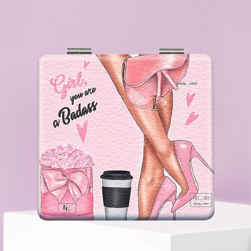 Oglindă de machiaj pliabilă, compactă, cu imprimare de logo, personalizare disponibilă, origine Shenzhen