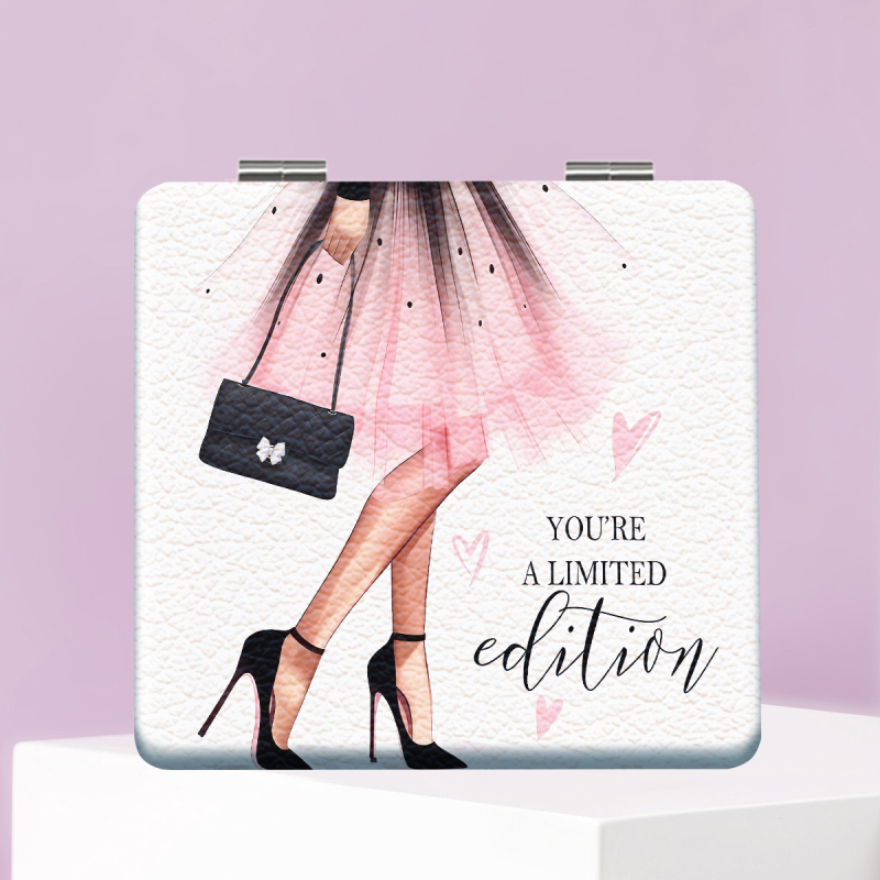 Oglindă de machiaj pliabilă, compactă, cu imprimare de logo, personalizare disponibilă, origine Shenzhen