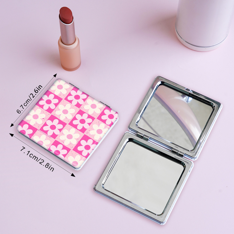 Luneta de machiaj pliabilă, portabilă, imprimare logo; finisaj personalizabil; cadrul: PU/PS/PVC; material lentilă: Altul; materiale: PU piele, oțel inoxidabil, sticlă PC