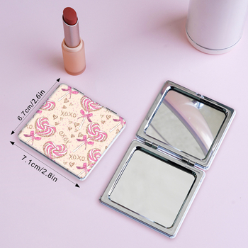 Oglindă de machiaj pliabilă, portabilă, cu ramă PU/PS/PVC, suprafață PC glass, logo imprimat și opțiune de personalizare