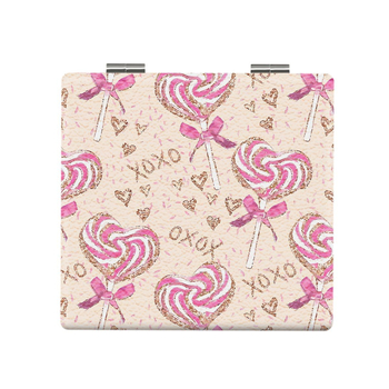 Oglindă de machiaj pliabilă, portabilă, cu ramă PU/PS/PVC, suprafață PC glass, logo imprimat și opțiune de personalizare