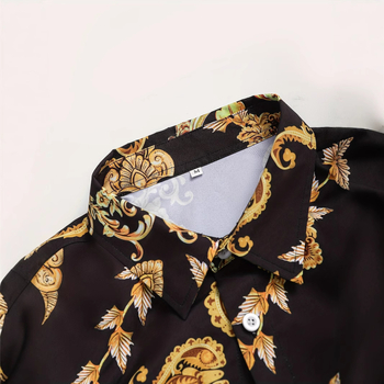 Vīriešu pidžamas komplekts ar ģeometrisku rakstu, garām Piedurknēm, brīviem biksēm, poliester 91-95%