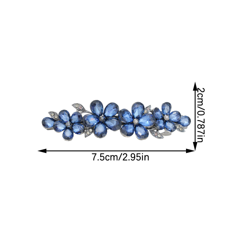Kristāla ziedu matu spraudnis, rokdarbs sievietēm (FS1359-1)