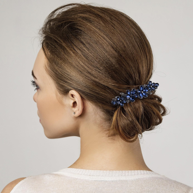 Kristāla ziedu matu spraudnis, rokdarbs sievietēm (FS1359-1)