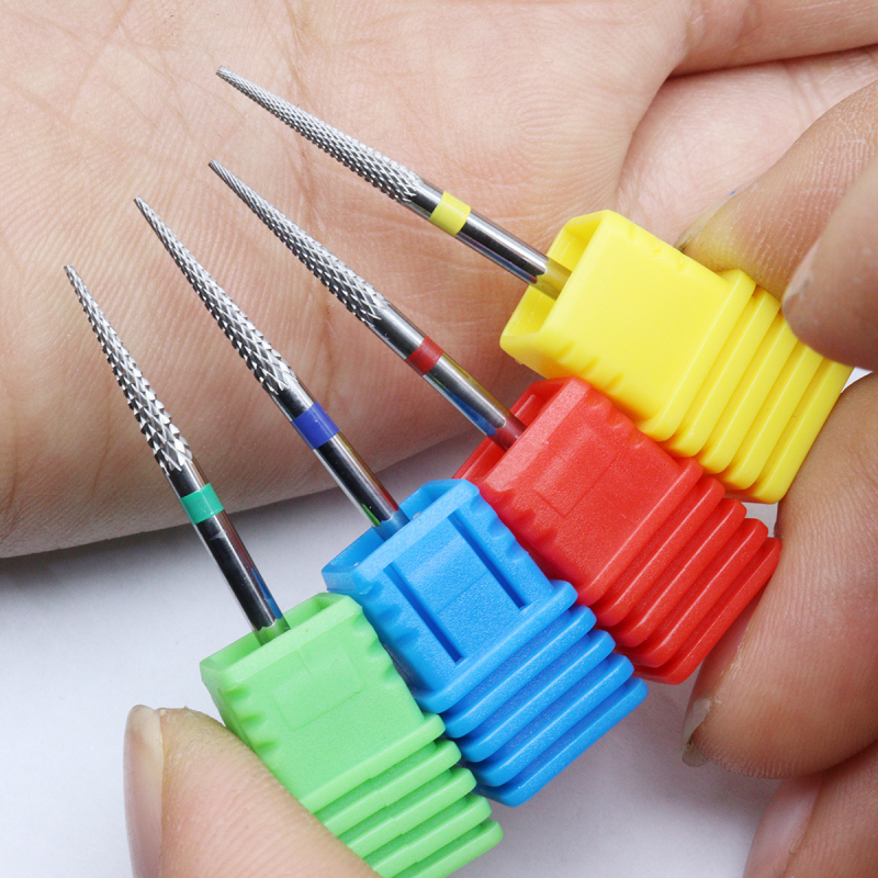 Pin-tip glava za brušenje noktiju od wolframovog čelika, spiralna, sjajni završetak, za uklanjanje mrtve kože, visoka preciznost