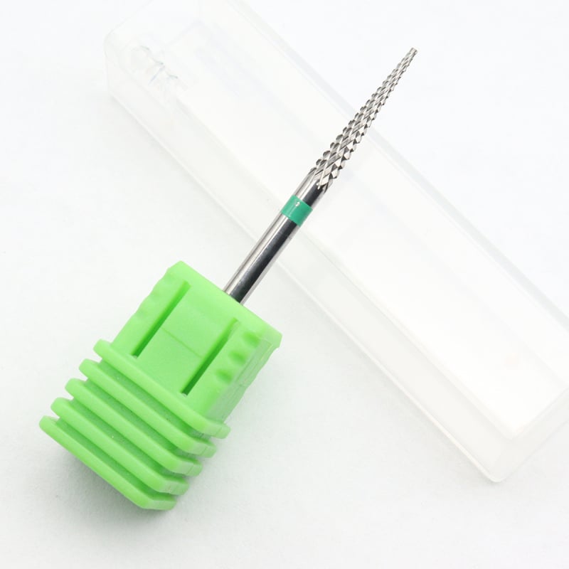 Pin-tip glava za brušenje noktiju od wolframovog čelika, spiralna, sjajni završetak, za uklanjanje mrtve kože, visoka preciznost
