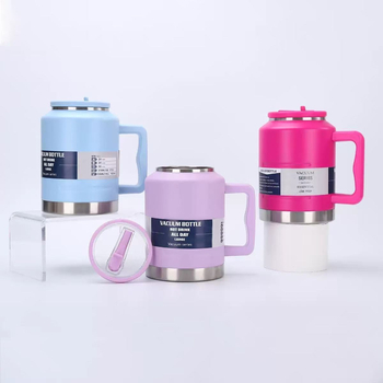 Termoss ar rokturi, vakuuma izolācija, divslāņu konstrukcija, iekšējais 304 nerūsējošais tērauds, ārējais 201 nerūsējošais tērauds