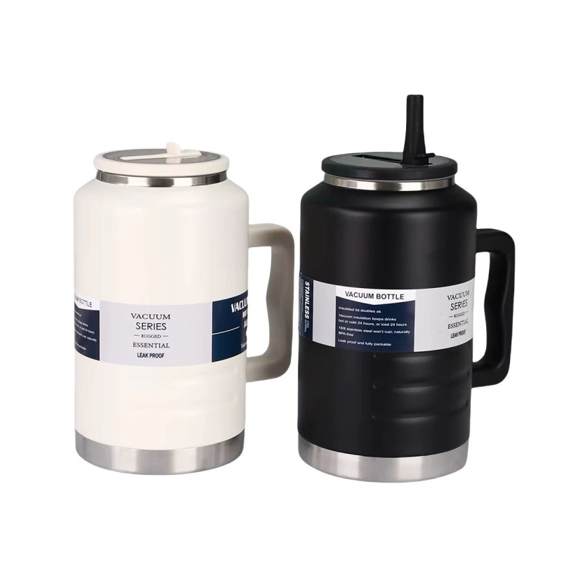 Termoss ar rokturi, vakuuma izolācija, divslāņu konstrukcija, iekšējais 304 nerūsējošais tērauds, ārējais 201 nerūsējošais tērauds