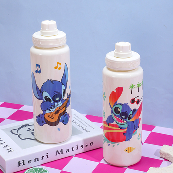 Plastična čaša sa Stitch crtić dizajnom, dvostruka konstrukcija, PC materijal, visoka toplinska otpornost, otisak logotipa