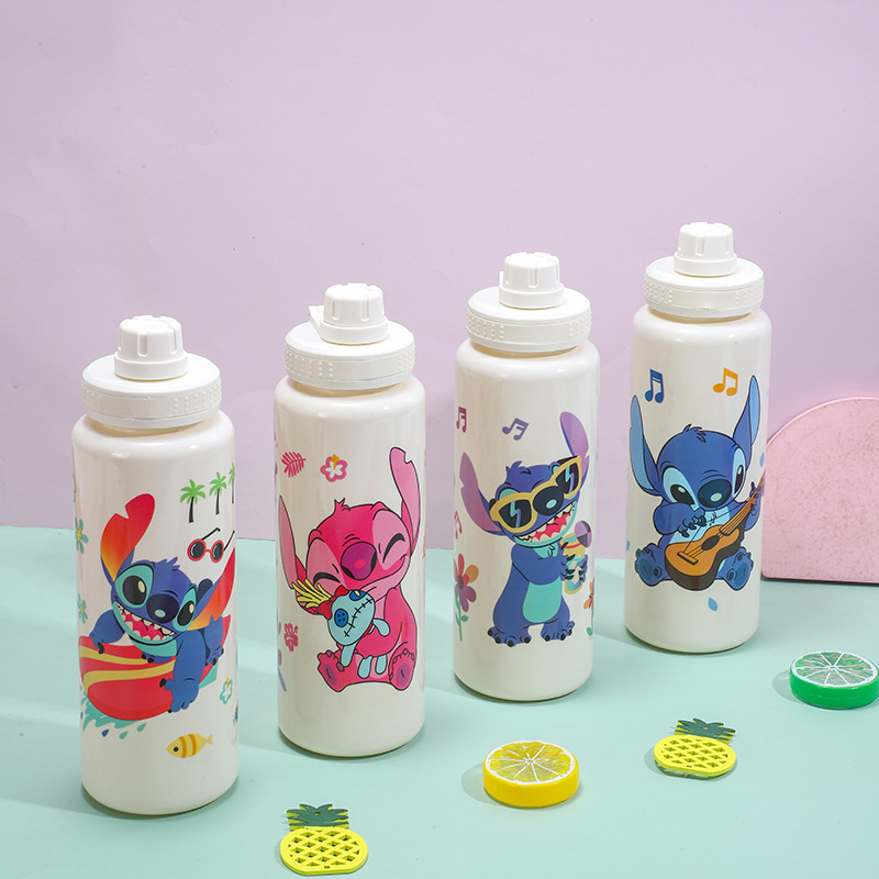 Plastična čaša sa Stitch crtić dizajnom, dvostruka konstrukcija, PC materijal, visoka toplinska otpornost, otisak logotipa