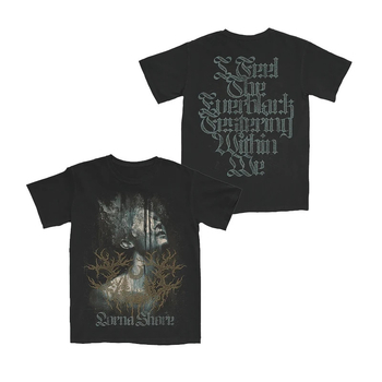 LORNA SHORE marškinėliai su raidžių spauda, abstraktus raštas, apvalus kaklo iškirptė, šilumos perdavimas, gryna medvilnė