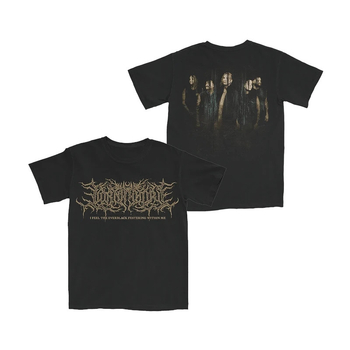 LORNA SHORE marškinėliai su raidžių spauda, abstraktus raštas, apvalus kaklo iškirptė, šilumos perdavimas, gryna medvilnė