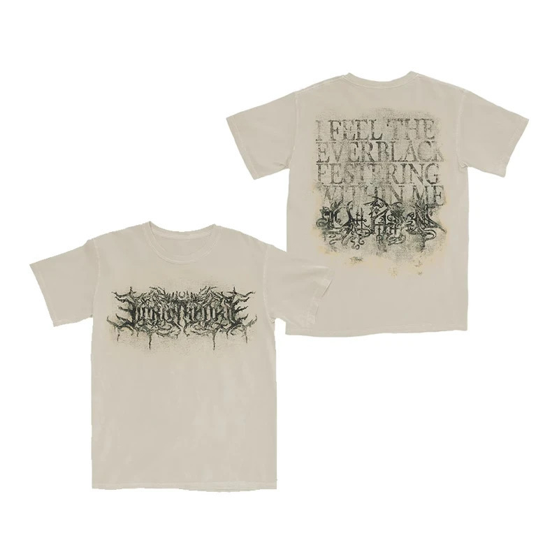 LORNA SHORE marškinėliai su raidžių spauda, abstraktus raštas, apvalus kaklo iškirptė, šilumos perdavimas, gryna medvilnė